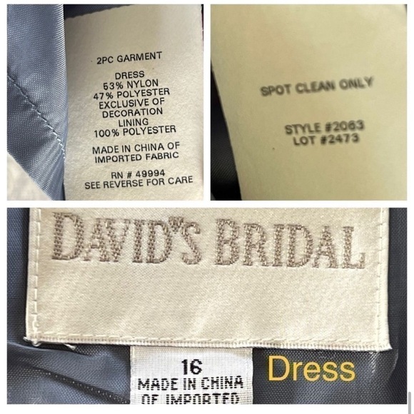 David’s Bridal Mother of the Bride/Groom Dress with Matching Jacket Size 16 - Picture 4 of 13